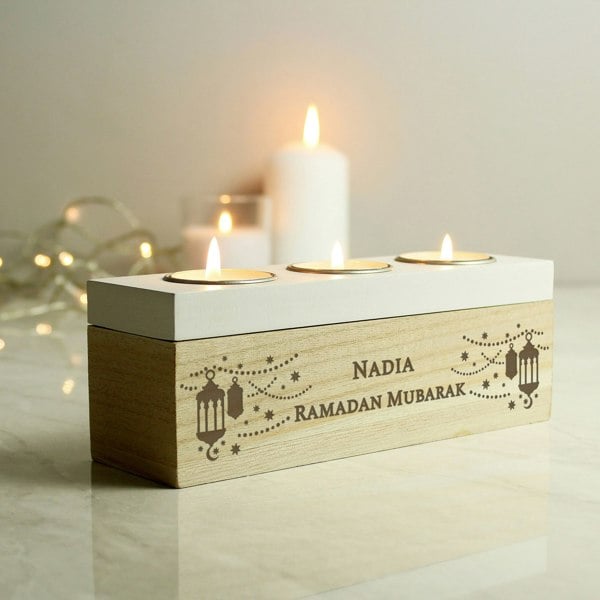 Personalised Memento Company Personalised Eid and Ramadan Triple Tea Light Box