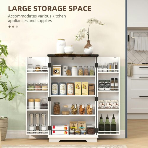 Wyld Haus Roka Wooden White Farmhouse Style Multi Storage Cabinet