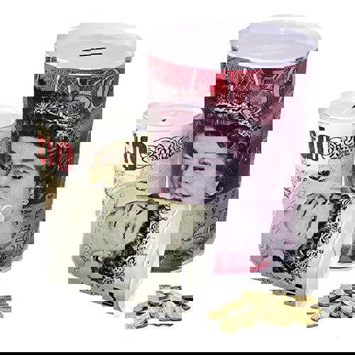 KAV - 2 x Jumbo Large (22 CM) Money tin box | Money box | money bank coin tin | money tins | money savings jar For Adults Kids