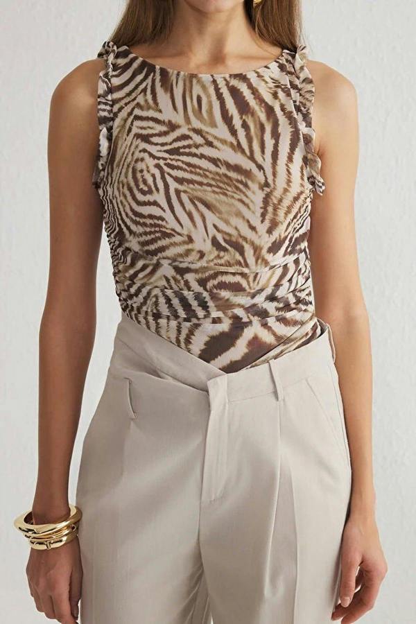 WOVCOR Lined Tulle Knit Bodysuit