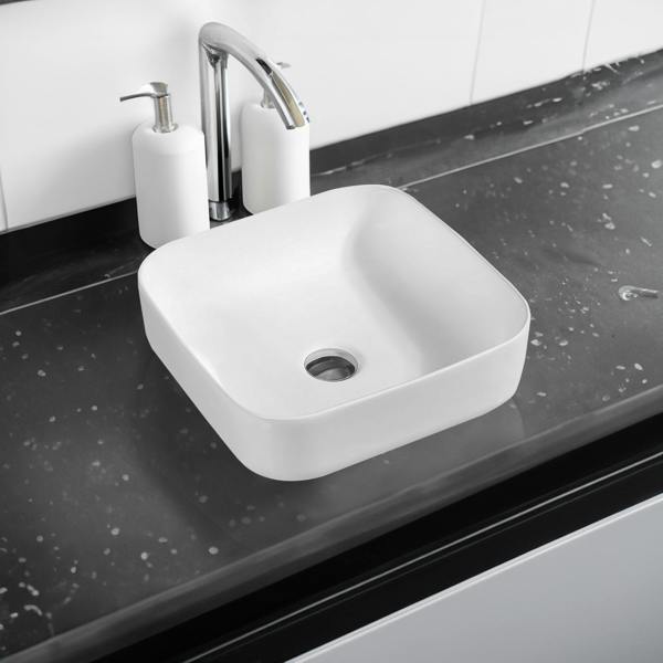 5409 ceramic 80.5cm thick edge inset basin with scooped full bowl