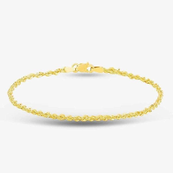 T. H. Baker 9ct Yellow Gold 7.5 Inch Rope Chain Bracelet 1.29.8472