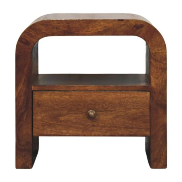 Artisan Furniture Darcy Chestnut Nightstand with Drawer and open shelf