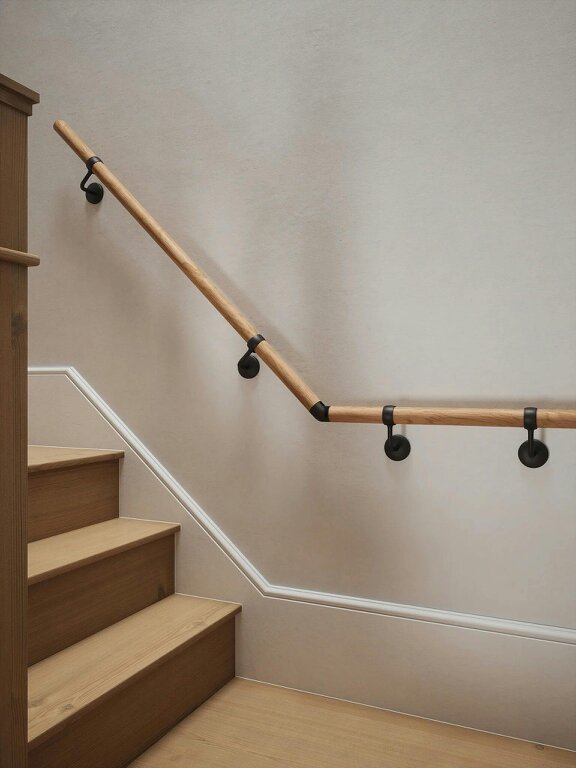 Handrails Direct Stoneleigh Red Oak Quarter Landing Handrail
