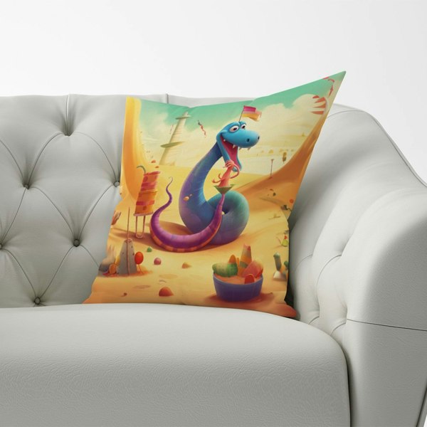 Warren Reed Snake On A Beach Holiday Cushions