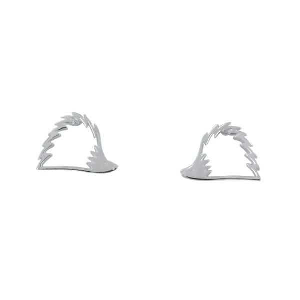 Sterling Silver Hedgehog Silhouette Stud Earrings - Reeves & Reeves