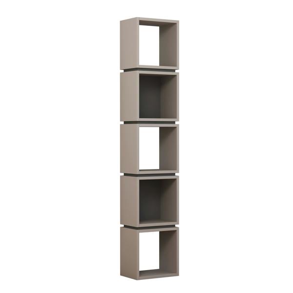 Decortie Multi Modern Bookcase Display Unit Stylish Freestanding Storage Oak White 167cm Tall