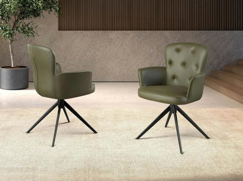 Angel Cerdá Dark green leatherette swivel chair 4192