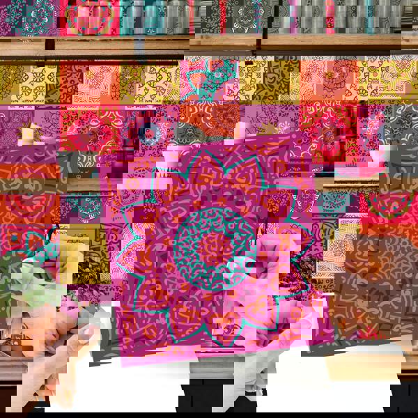 WT1509 - Colourful Mandala Tiles Wall Stickers - 15 cm x 15 cm - 24 pcs.