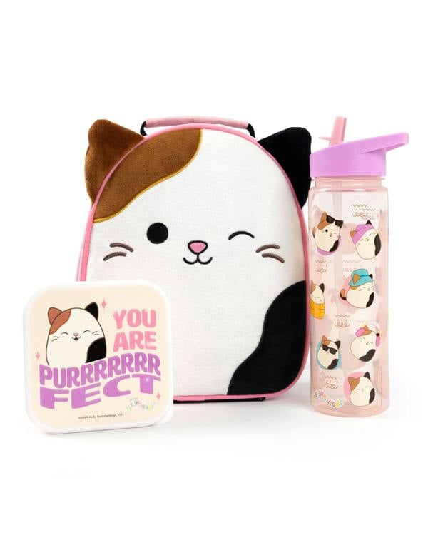 Squishmallows Girls Multicoloured Cam Lunch Bag, Lunch Box and Bottle Set (One Size)