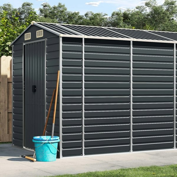 Berkfield Garden Shed Anthracite 191x725x198 cm Galvanised Steel