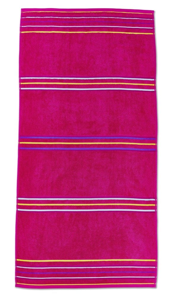 Catherine Lansfield Rainbow Pairs Pink Twin Pack Beach Towel