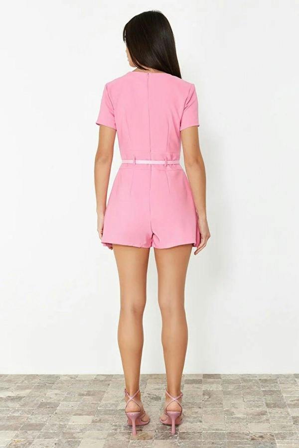 WOVCOR Belted Mini Playsuit