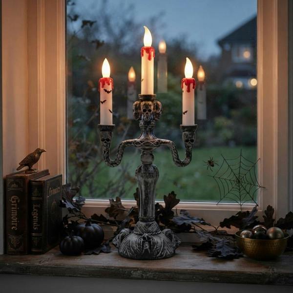 Garden Greatness Light Up Triple Halloween Candle Stick
