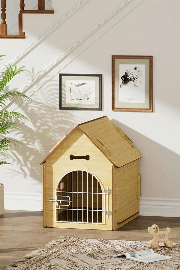 Wooden Pet House with Iron Door and Dog House