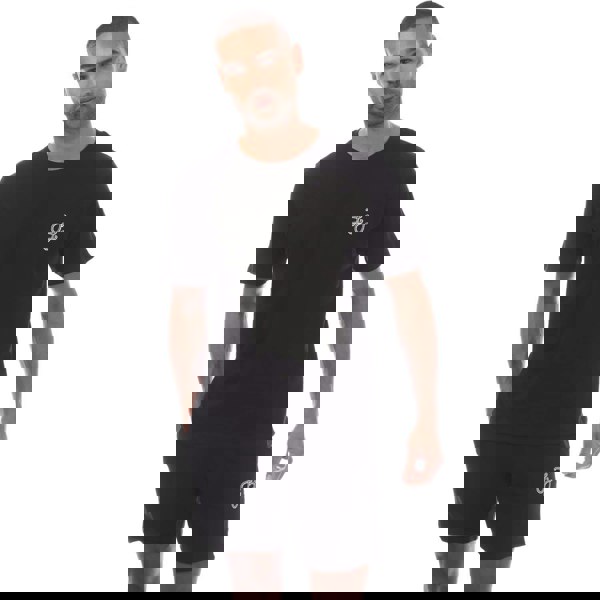 Jack And Jones Mens Tag T-Shirt & Shorts Set - Black