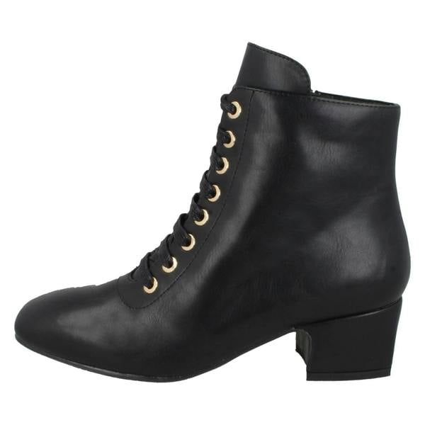 Spot On Ladies Spot On Lace Up Ankle Boots F51120