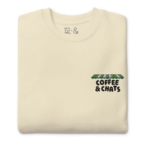 ANCHOR & CREW x GUSTATORY Coffee & Chats Cotton Blend Embroidered Sweatshirt