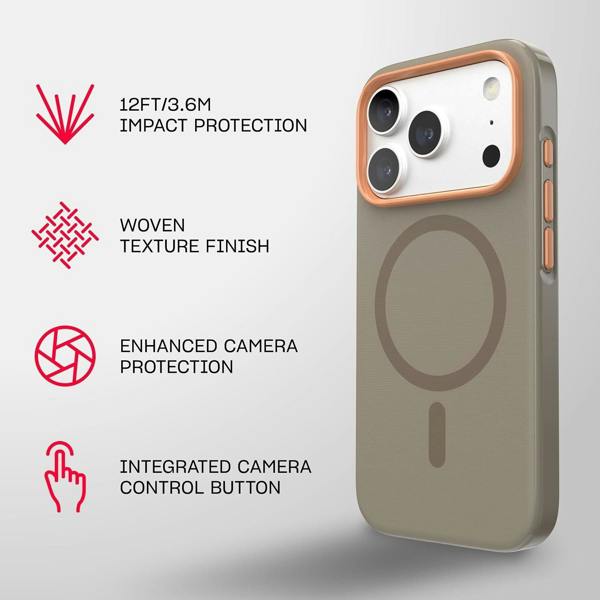 Tech21 Evo Pulse Fauxven Case with MagSafe for iPhone 17/18 Pro 6.3" Espresso - T21-11622