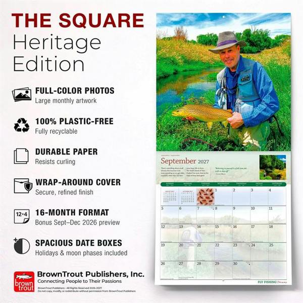 Fly Fishing Dreams Calendar 2027, Wall Calendars, Month To View, Sports, Gift