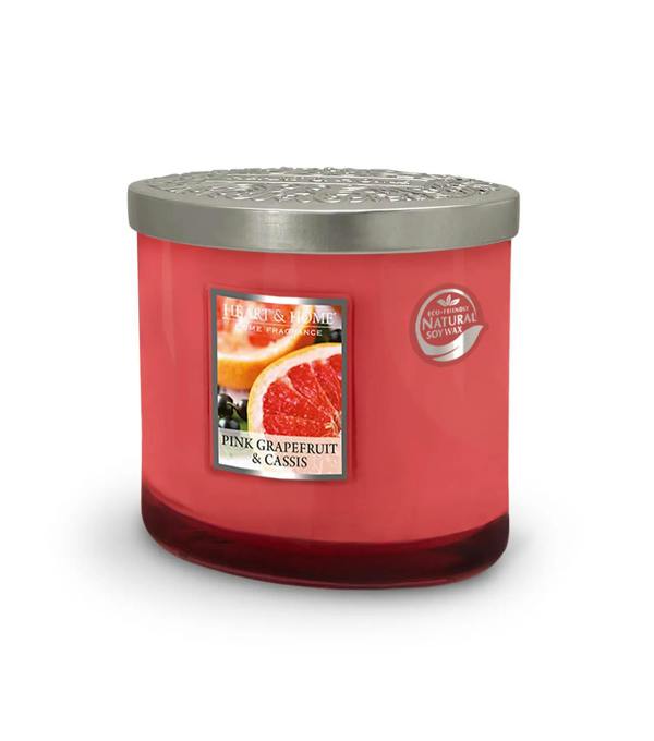 Heart & Home Pink Grapefruit & Cassis - 2 Wick Ellipse Candle