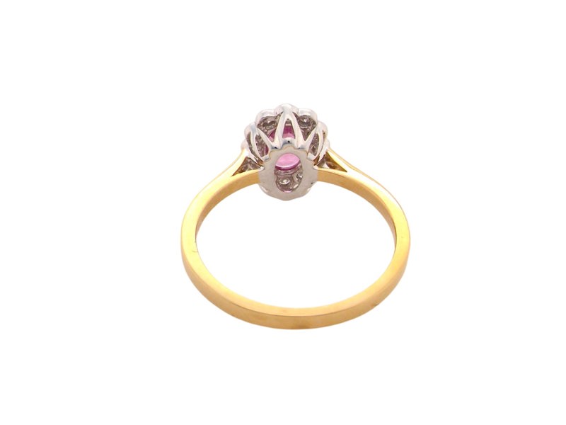 Vintage Tom A Pink Sapphire and Diamond cluster ring