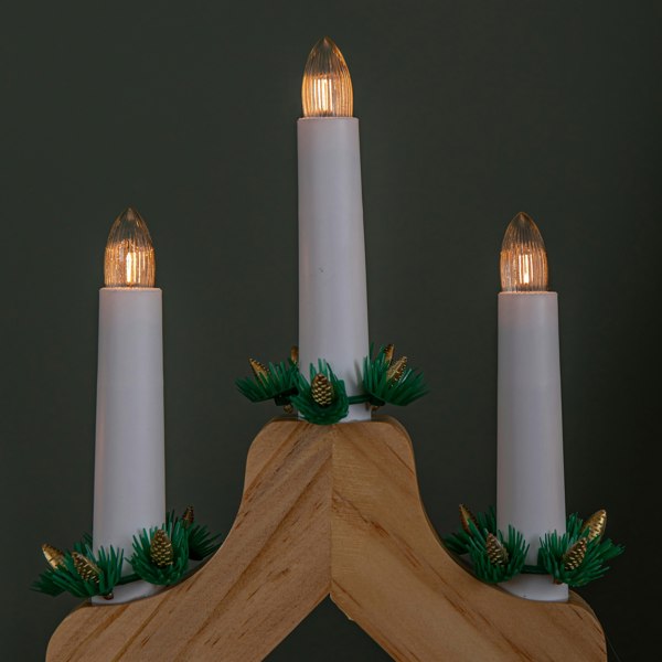 Samuel Alexander 40cm Light up Wooden Christmas Candlebridge with 7 Warm White LEDs