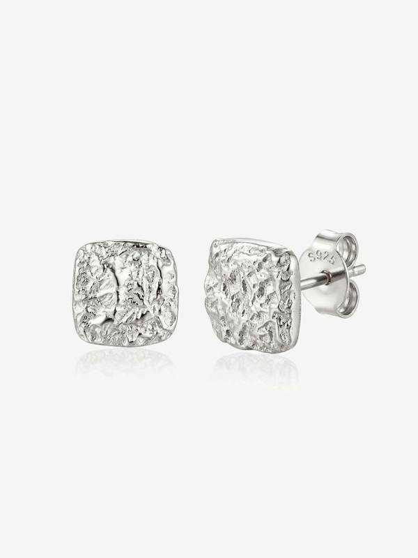 MUCHV Textured Square Stud Earrings