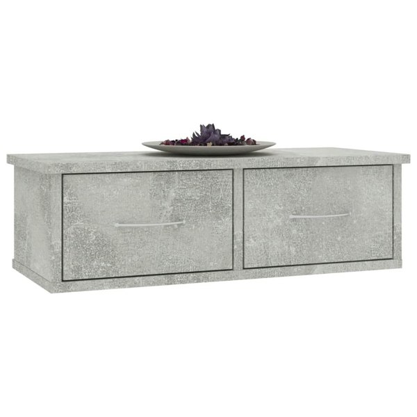 Berkfield Wall-mounted Drawer Shelf Concrete Grey 60x26x18.5 cm Engineered Wood