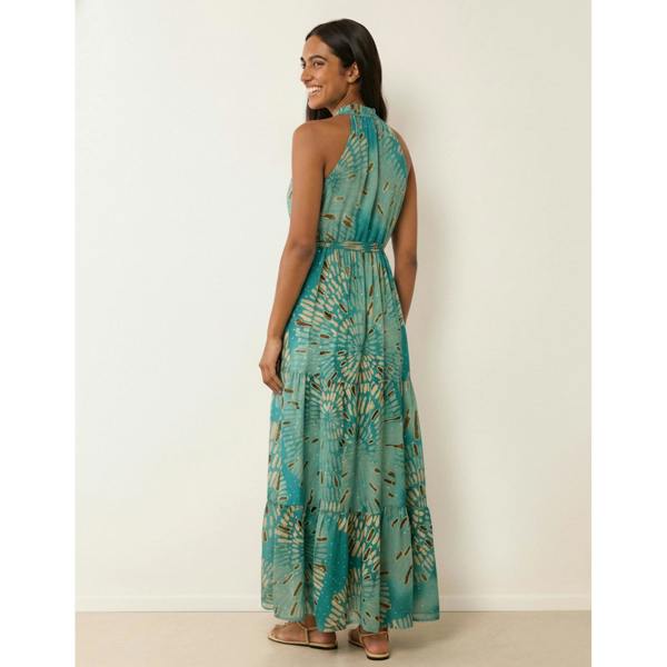 Blue Vanilla Diamante Tiered Tie Front Dress