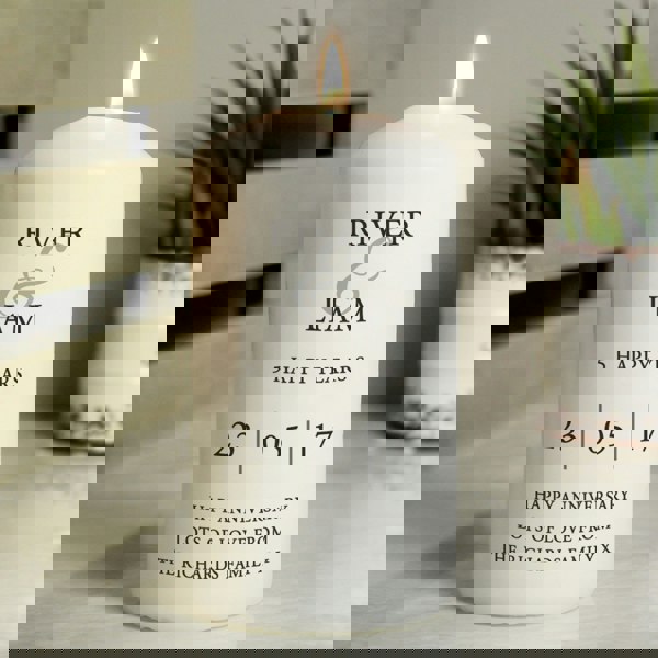 Personalised Memento Company Personalised Couples Pillar Candle