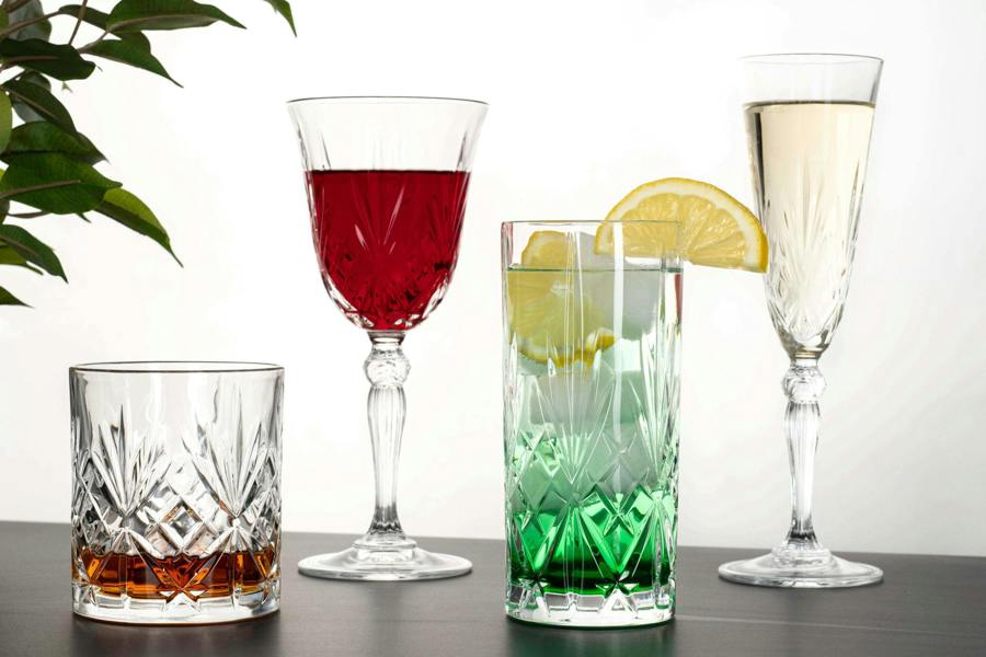 Diamante Crystal Tumblers - Set of 2 - Satin lined Gift Box