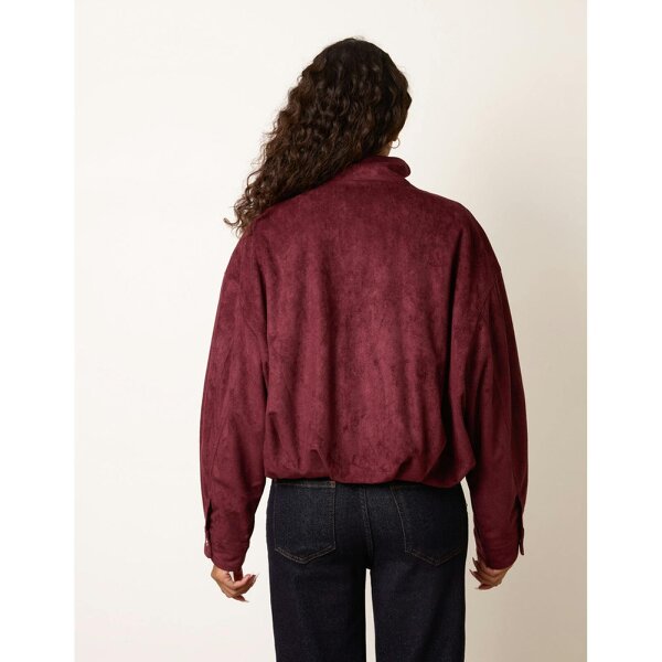 Blue Vanilla Funnel Neck Suede Jacket