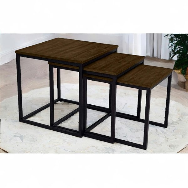 Rafaelo Mobilia 3 Nest Of Tables Dark Wood