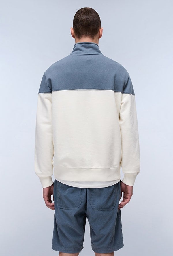 Napapijri Men's Saturnia 1/2 Zip Sweatshirt - Blue / Cream