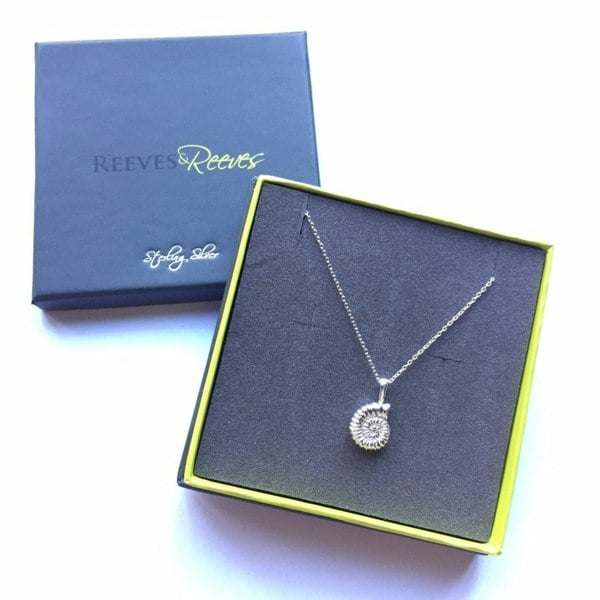 Ammonite Sterling Silver Pendant Necklace - Reeves & Reeves