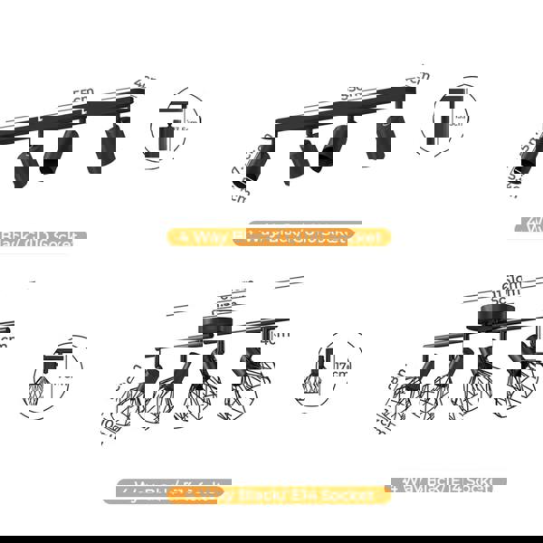 EMITTO 3-4 Way Ceiling Spotlight Adjustable Kitchen Bar Spot Light LED GU10 E14