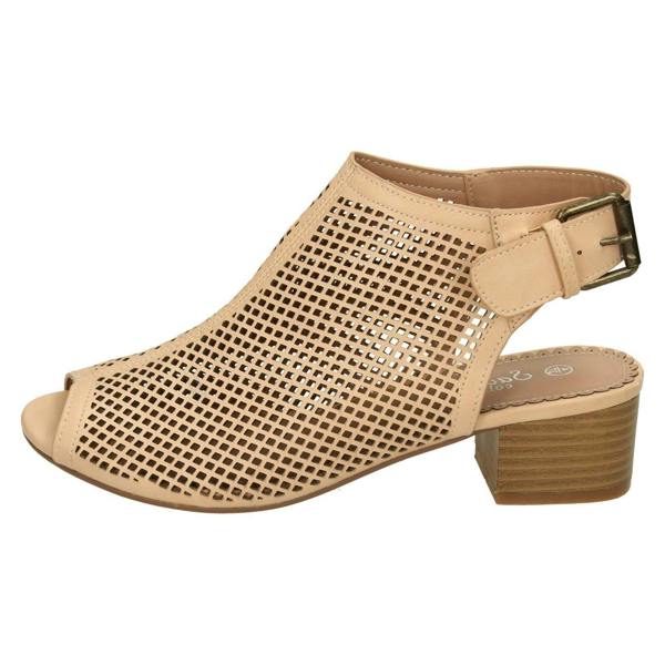 Savannah Ladies Savannah Mid Heel Peep Toe Sandals