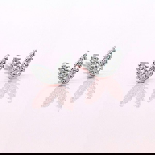 Say It With Winged Earrings with CZ Stones - Sterling Silver