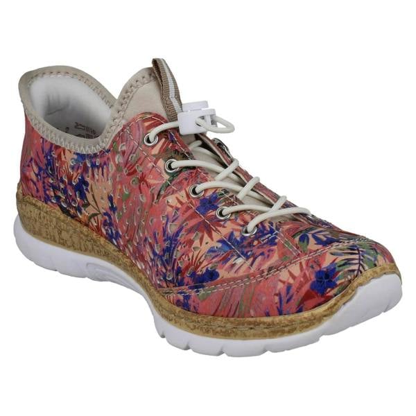 Rieker Ladies Rieker Ready2Go Rainbow Jungle Leaf Trainers N42V3