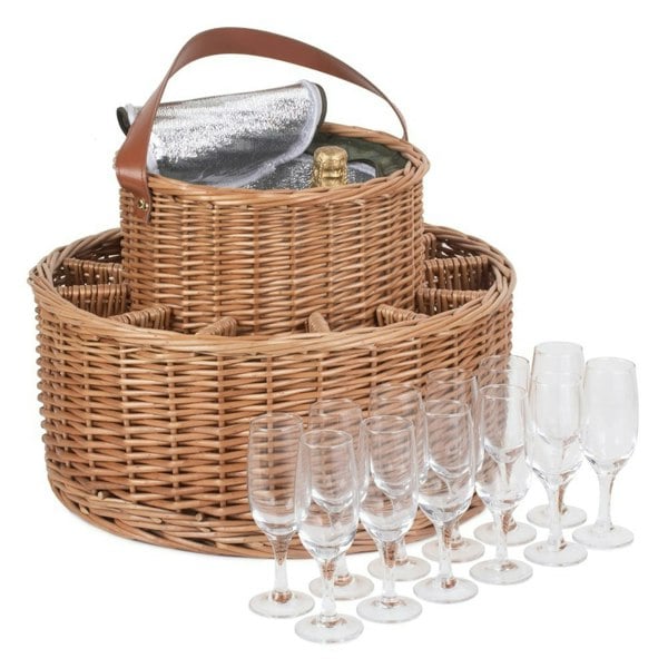 Green Tweed Chilled Garden Party Basket
