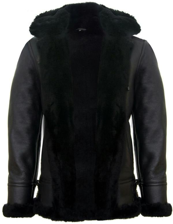 Infinity Leather Mens Hooded Sheepskin Leather B3 Flying Jacket-Columbus