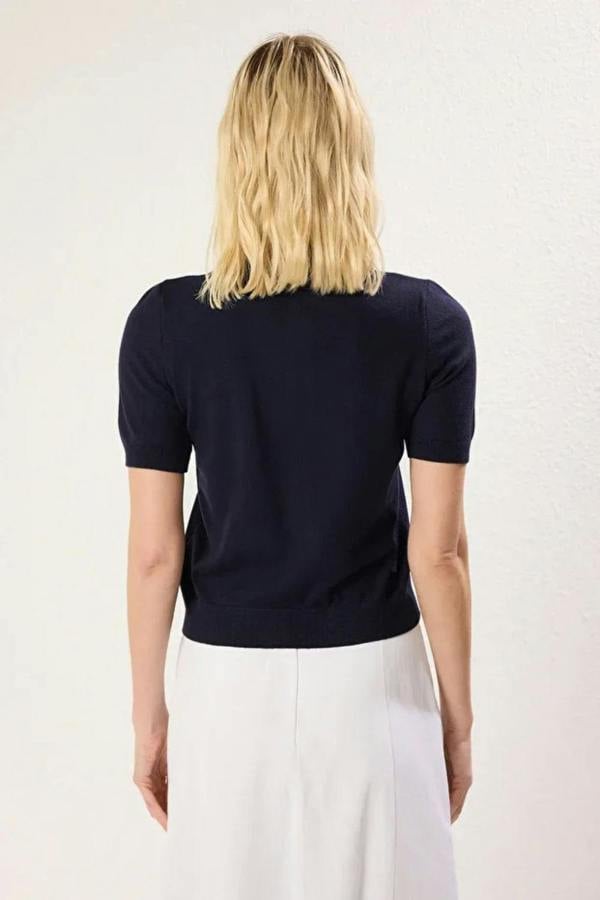 Hoxton Gal Polo Neck Premium Yarn Knit Lightweight Blouse