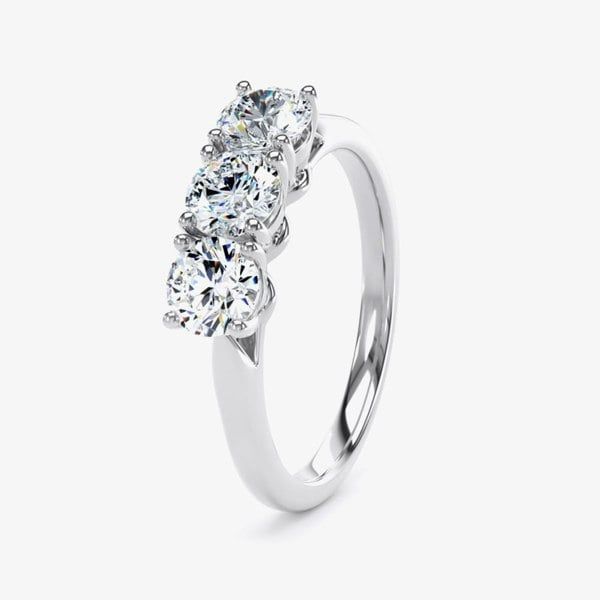 T. H. Baker Platinum 3 Stone 1.00ct Diamond Trilogy Ring M3R02-035-100-PT-H-SI2