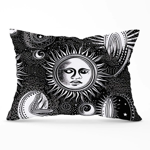 Warren Reed Moon and Sun Black White Cushions