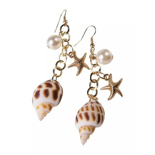 Bristol Novelty Mermaid Earrings - Gold/White - 