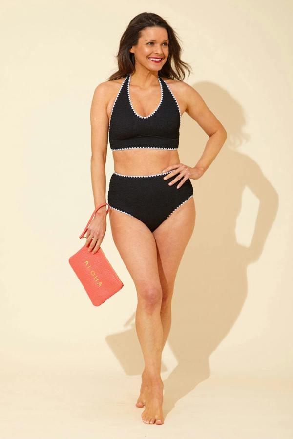 Whipstitch Textured High Waist Bikini Brief