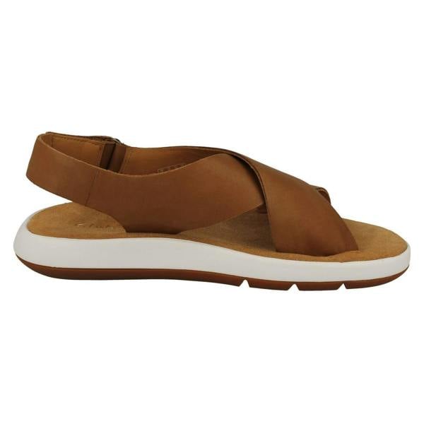 Clarks Ladies Clarks Unstructured Cross Detailed Wedge Heel Sandals Jemsa Cross