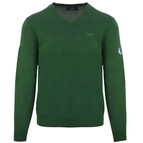 Aquascutum V-Neck Green Pull Over Jumper S