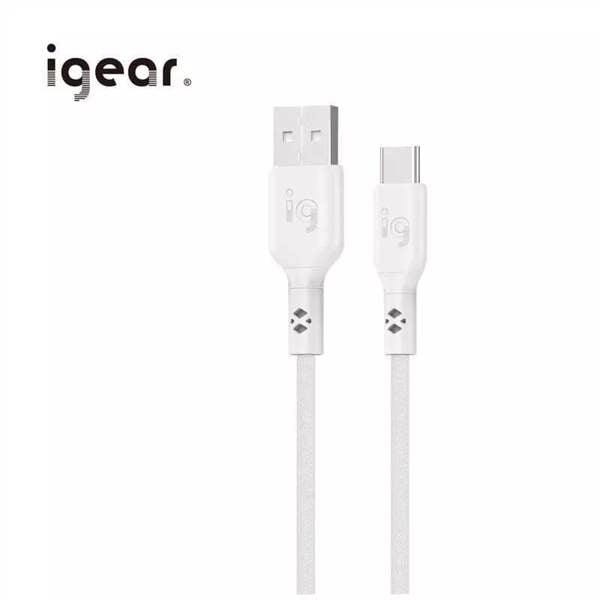 iGear Type C 3M 60W PVC Silicone Cable - White